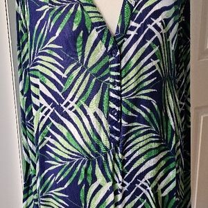 Tropical Leaf Print Women's Top